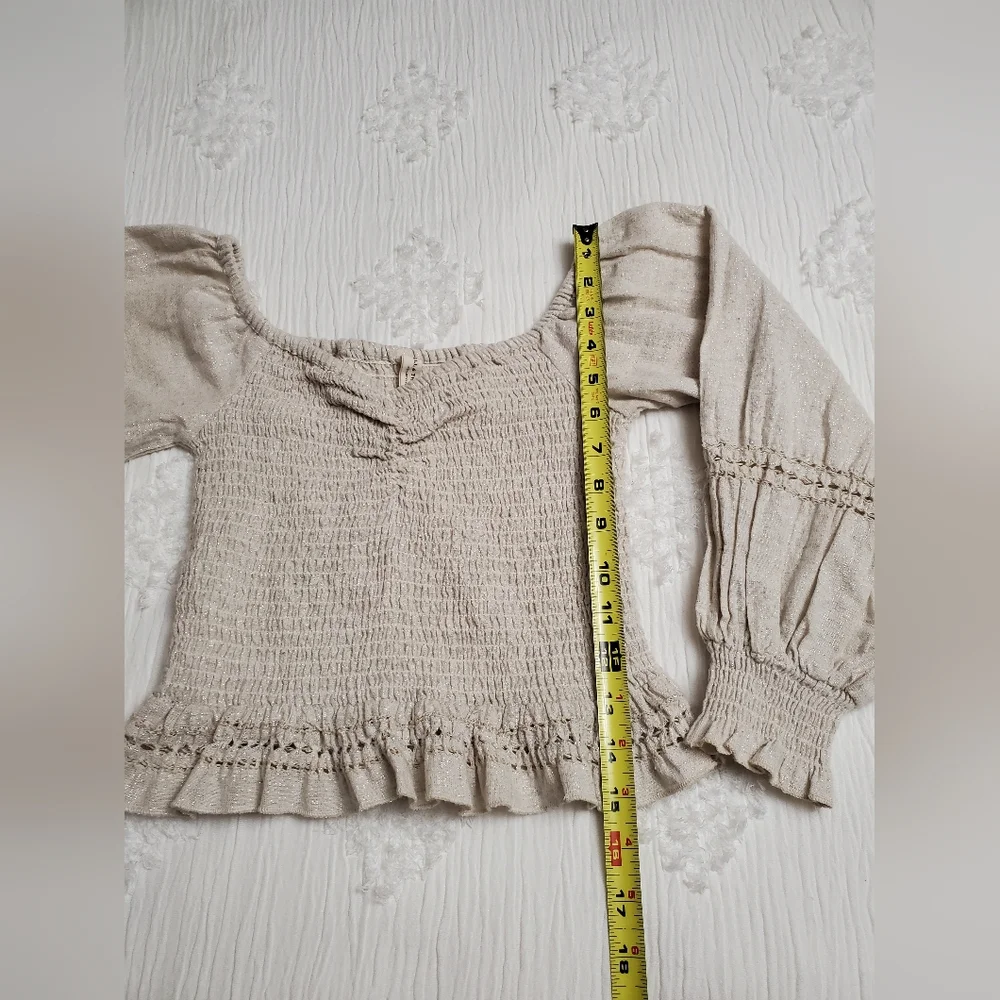 Spell & The Gypsy Collective Lola Smocked Linen Blend Top Boho Chic Size S